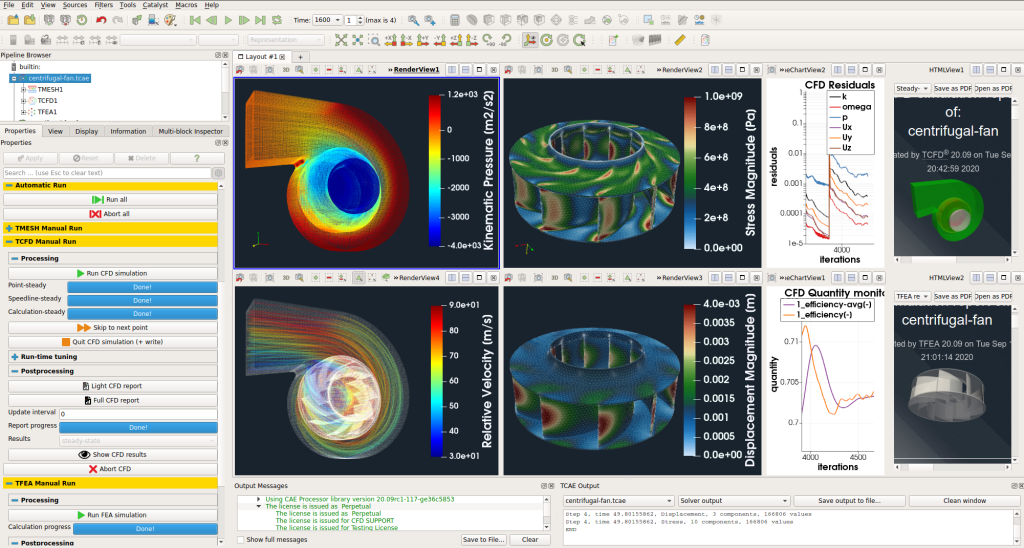 Centrifugal Fan Design and Simulation, CFD, FEA + FSI